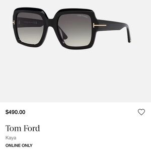 Tom Ford Kaya Oversized Sunglasses in black, minor scuffing